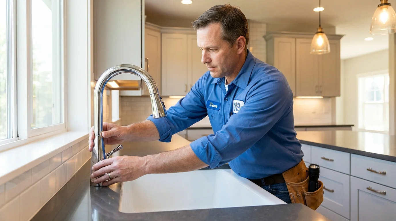 Kitchen faucet installation by Johns Plumbing LLC in Lincroft